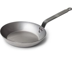 De Buyer Plaatstalen Koekenpan Ø 28cm - zonder PFAO & PTFE - Geen Inductie - Natuurlijk wax anti aanbaklaag