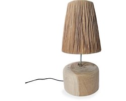 De Grass Teak Wood Tafellamp - Naturel