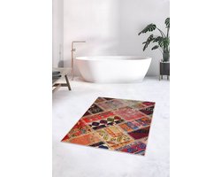 De Groen Home Badmat 80x120 - HARMONIE COLLECTIE Patchwork Edition - Zachte wc mat - Toiletmat - Badkamermat voor badkamer - Douchemat