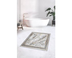 De Groen Home Badmat 80x120 - NATURA COLLECTIE Marmer patroon - Fluweelzachte wc mat - Toiletmat - Badkamermat - Douchemat