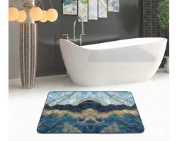 De Groen Home Badmat antislip 80x120 cm - NATURA COLLECTIE Marmer patroon - Toiletmat - Badkamermat - Douchemat