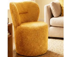 De Groen Home - NORDIC Collectie - 80x50x45 cm - Comfortabele poef met omhullende rugleuning - Mosterdkleur - Zitzak stoel