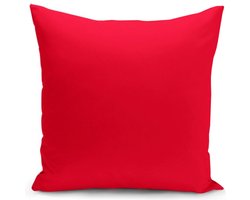De Groen Home RUST - Velvet Kussenhoes 50x50 cm - Effen rood - Fluweel kussensloop - Aan beide zijdig bedrukt