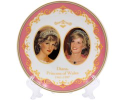De Leonardo Collection Royal Heritage HRH Prinses Diana herdenkingsborden, keramische constructie, traditionele/formele stijl, magnetron- en vaatwasserbestendig, set van 6