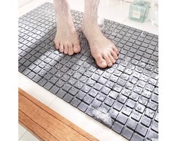 De Millennials Duurzame Antislip Douchemat of Badmat Grijs met Zuignappen – 70x40 cm - Mat voor in Bad – Anti Slip Douche Cabine Mat – Mat voor in de Badkamer - Antislipmat -ontwerp kan worden geadsorbeerd op gladde grond en douchemat