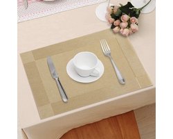 De Millennials Duurzame Placemats 4 Stuks - Goud- Decoratie - Hittebestendig - Makkelijk schoon - Fijngeweven PVC - Herbruikbare - Keukenaccessoires - cadeau