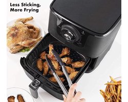 De Millennials Duurzame Siliconen Bakmat Airfryer(vierkant met afgeronde hoek)- 2 stuks - Koken tot 230 ºC - 19*19 cm - Koken - zwart - Makkelijk schoon - Zwart - Antislip - Keukenaccessoires - Luchtfriteuse - Bakpapier Aifryer -Vaatwasserbestendig
