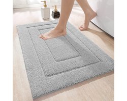 De Millennials Duurzame Zacht Badkamertapijt - licht Grijs – 40x60 cm - Antislip Douchemat - Badmat - Machinewasbaar voor Douche - Bad en Toilet - Waterabsorberende Badmatten - Badkamer Accessoires - Mat voor in de Badkamer -
