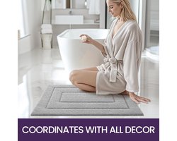De Millennials Duurzame Zacht Badkamertapijt - Licht Grijs – 50*80 cm - Antislip Douchemat - Badmat - Machinewasbaar voor Douche - Bad en Toilet - Waterabsorberende Badmatten - Badkamer Accessoires - Mat voor in de Badkamer -