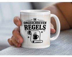 De Ongeschreven Regels Mug, Grappige Mok, Koffiemok, Thee Mug, Cadeau Idee, Witte Mok, Zwarte Letters Design, Nieuw Product