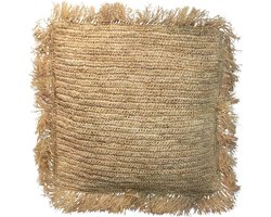 De Raffia Kussenhoes Vierkant - Naturel - 60x60
