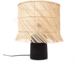 De Rattan Tafellamp - Zwart Naturel