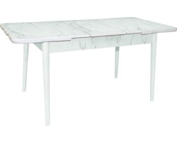 De Sfeer - Keukentafel - Eetkamertafel - EetTafels - Inklapbaar - Marmo - 165x80 cm - 4 tot 6 personen - MDF