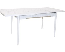 De Sfeer - Keukentafel - Eetkamertafel - EetTafels - Inklapbaar - Marmo 2- 165x80 cm - 4 tot 6 personen - Eettafel - MDF