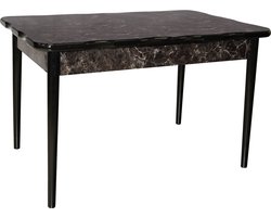 De Sfeer - Keukentafel - Eetkamertafel - EetTafels - Inklapbaar - Zwarte Steen - 165x80 cm - 4 tot 6 personen - MDF