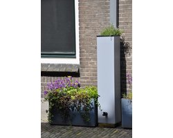 De StadsTon Biodivers - Regenton - Klimaatadaptatie - Regenwater opvangen - Plantenbak - Recycled - Circulair - Grijs - 125 L