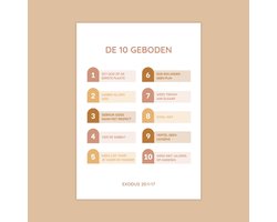 De tien Geboden van God A4 poster | Kinderposter | Christelijke poster | Poster Babykamer | Poster kinderkamer | Christelijk cadeau kind | Wanddecoratie kinderkamer | 10 Geboden van God