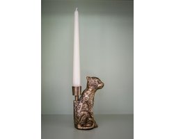 De Tijger - Panter - Luipaard - Kaarsenhouder - Messing - Goud - Kaarsenhouder - Kaars - Gold - Woonaccessoires - Woonaccessoire - Interieur - Living - Sfeer - Deco - Decoratief - Decoratie - Luxe - Kerst - Kerstmis - Winter - kaars - Kaarsen - Dier