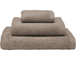 De witte Lietaer badhanddoek taupe 50x100cm