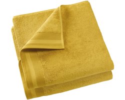 De Witte Lietaer Badlaken Contessa, Oker - 70 x 140 cm - 2 stuks - Katoen