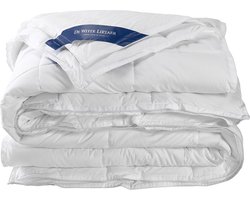 De Witte Lietaer Dekbed - White Effen Katoen - B 260 x L 220 cm - Lits-jumeaux extra breed 4-seizoenen/Hotelkwaliteit/Antihuisstofmijt/Luchtdoorlatend/Machinewasbaar/Vochtabsorberend - 211147-260 x 220 cm