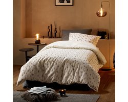 De Witte Lietaer Dekbedovertrek Dentree Soft White - Eenpersoons - 140 x 200/220 cm - Katoen Flanel