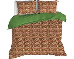 De Witte Lietaer Dekbedovertrek Flowerpower, Green Bee - 200 x 200/220 - Katoen Percal