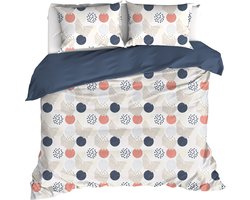 De Witte Lietaer Dekbedovertrek Hermes, Lyon Blue - Lits Jumeaux - 240 x 220 cm + (2x) 60 x 70 cm - Katoen Percal