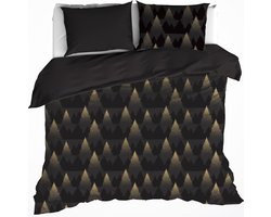 De Witte Lietaer Dekbedovertrek Katoen Flanel Eve - Hotelmaat - 260 x 240 cm - Zwart