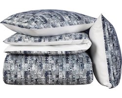 De Witte Lietaer Dekbedovertrek Katoen Jenga - Hotelmaat - 260 x 220 cm - Blauw