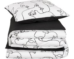 De Witte Lietaer Dekbedovertrek Katoen Nimes - Tweepersoons - 200 x 200/220 cm - Zwart