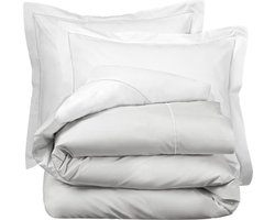 De Witte Lietaer Dekbedovertrek Katoen Perkal Bumblebee - Lits Jumeaux - 240 x 220 cm - Zilver