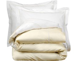 De Witte Lietaer Dekbedovertrek Katoen Perkal Bumblebee - Tweepersoons - 200 x 200/220 cm - Wit