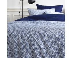 De Witte Lietaer Dekbedovertrek Katoen Satijn Eloise - Tweepersoons - 200 x 200/220 cm - Blauw