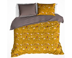 De Witte Lietaer Dekbedovertrek Katoen Satijn Fleur - Lits Jumeaux - 240 x 220 cm - Geel