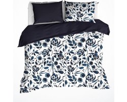 De Witte Lietaer Dekbedovertrek Katoen Satijn Meadow - Lits Jumeaux - 240 x 220 cm - Blauw
