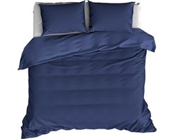 De Witte Lietaer Dekbedovertrek Katoen Satijn Olivia - Lits Jumeaux - 240 x 220 cm - Blauw
