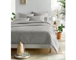 De Witte Lietaer Dekbedovertrek Katoen Satijn Olivia - Tweepersoons - 200 x 200/220 cm - Dove