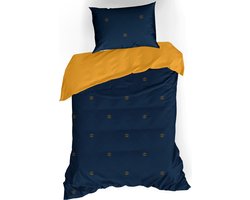 De Witte Lietaer Dekbedovertrek Katoen Satijn Rex - Eenpersoons - 140 x 200/220 cm - Blauw
