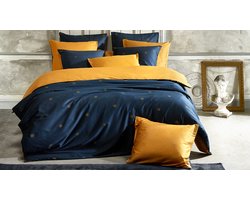 De Witte Lietaer Dekbedovertrek Katoen Satijn Rex - Tweepersoons - 200 x 200/220 cm - Blauw