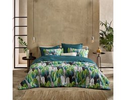 De Witte Lietaer Dekbedovertrek Katoen Satijn Rue - Lits Jumeaux - 240 x 220 cm - Groen