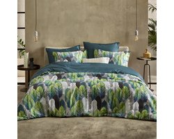 De Witte Lietaer Dekbedovertrek Katoen Satijn Rue - Tweepersoons - 200 x 200/220 cm - Groen