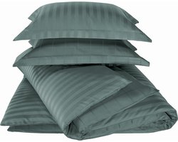 De Witte Lietaer Dekbedovertrek Katoen Satijn Zygo - Lits Jumeaux - 240 x 220 cm - Groen