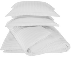 De Witte Lietaer Dekbedovertrek Katoen Satijn Zygo - Lits Jumeaux - 240 x 220 cm - Wit