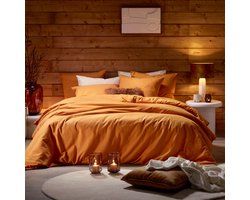 De Witte Lietaer Dekbedovertrek Laura Copper - Lits Jumeaux - 240 x 220 cm - Katoen Flanel