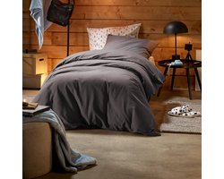 De Witte Lietaer Dekbedovertrek Laura Ebony - Eenpersoons - 140 x 200/220 cm - Katoen Flanel