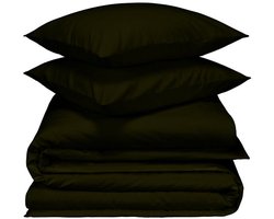 De Witte Lietaer Dekbedovertrek Laura Khaki - 200 x 200 + 2 st. 60 x 70 cm - Katoen Flanel