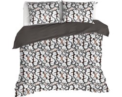 De Witte Lietaer Dekbedovertrek Lilypad, Black - Hotelmaat - 260 x 240 cm + (2x) 60 x 70 cm - Katoen Percal