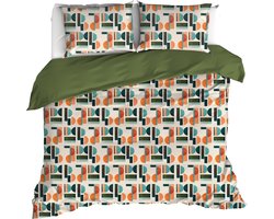 De Witte Lietaer Dekbedovertrek Lisboa, Grenoble Green - 240 x 220 - Katoen Percal