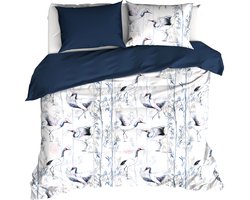 De Witte Lietaer Dekbedovertrek Mont Blanc Majolica Blue - 200 x 200/220 cm + 60x70 cm - Katoen Satijn